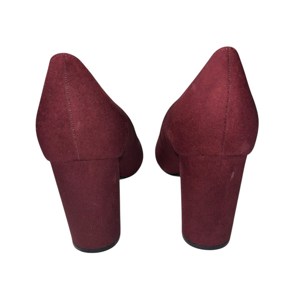 Marc Fisher Gildy2 Maroon Red Faux Suede Pointed Toe Block Heels Women’s Size 8M - Picture 2 of 5
